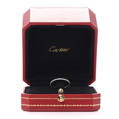 Cartier 18K White Gold Diamond 1.5mm Etincelle de Cartier Wedding Band Ring 52 6 4 of 5