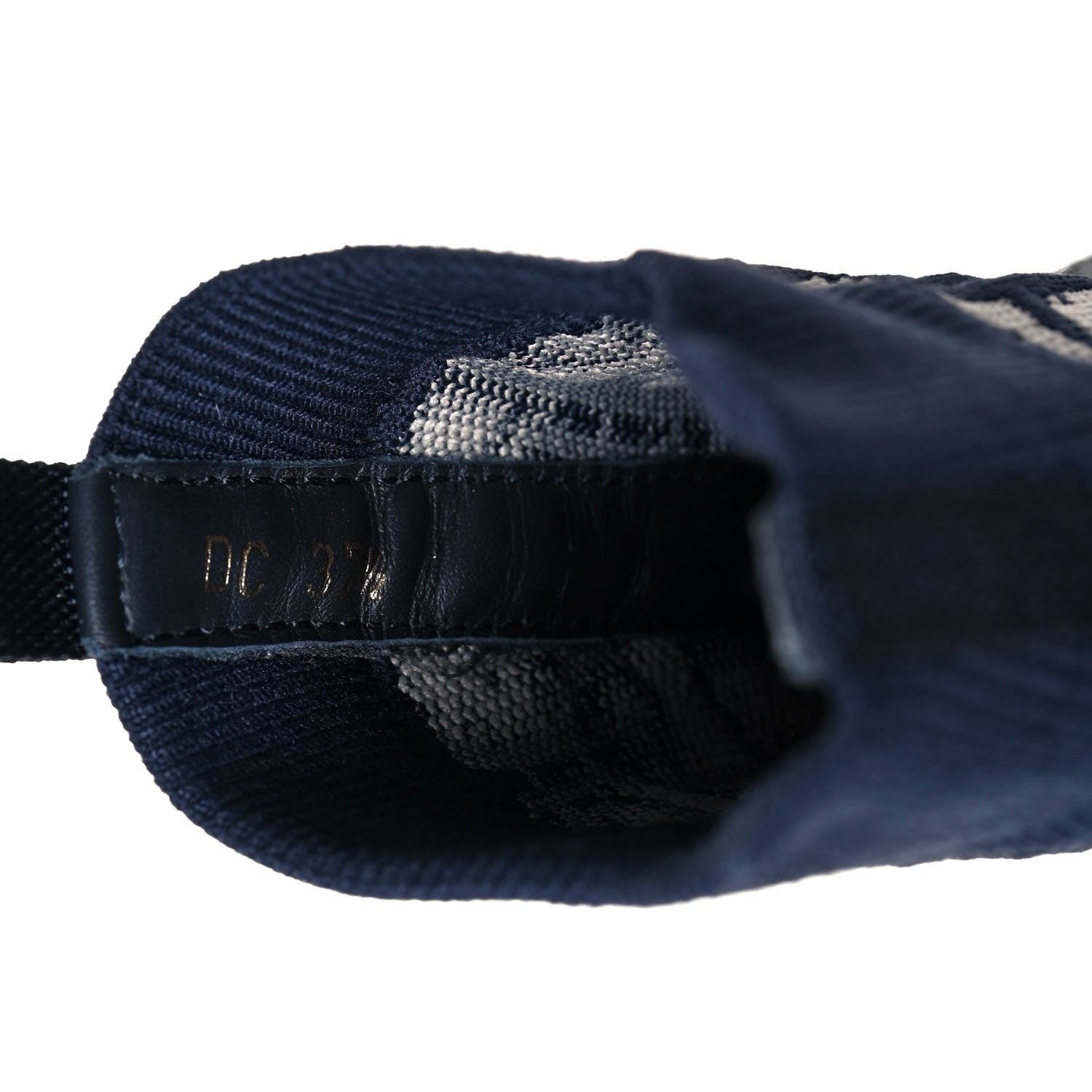 Christian Dior Technical Knit Calfskin Oblique Womens Walk'n Dior High Top Sneakers 37.5 Deep Blue 7 of 8