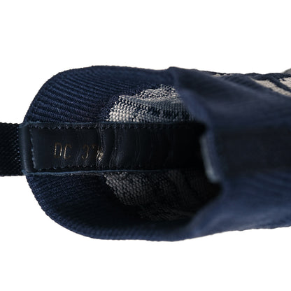 Christian Dior Technical Knit Calfskin Oblique Womens Walk'n Dior High Top Sneakers 37.5 Deep Blue 7 of 8