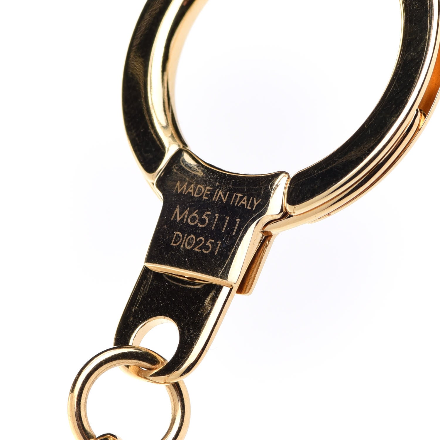 Louis Vuitton Brass Enamel Fleur De Monogram Bag Charm Chain Gold 3 of 6