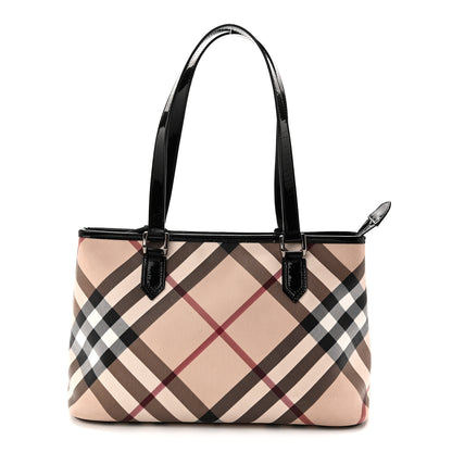 Burberry Supernova Check Small Nickie Tote Black 1 of 10
