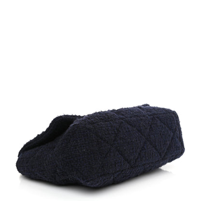 Chanel Tweed Quilted Maxi Chanel 19 Flap Navy 4 of 10