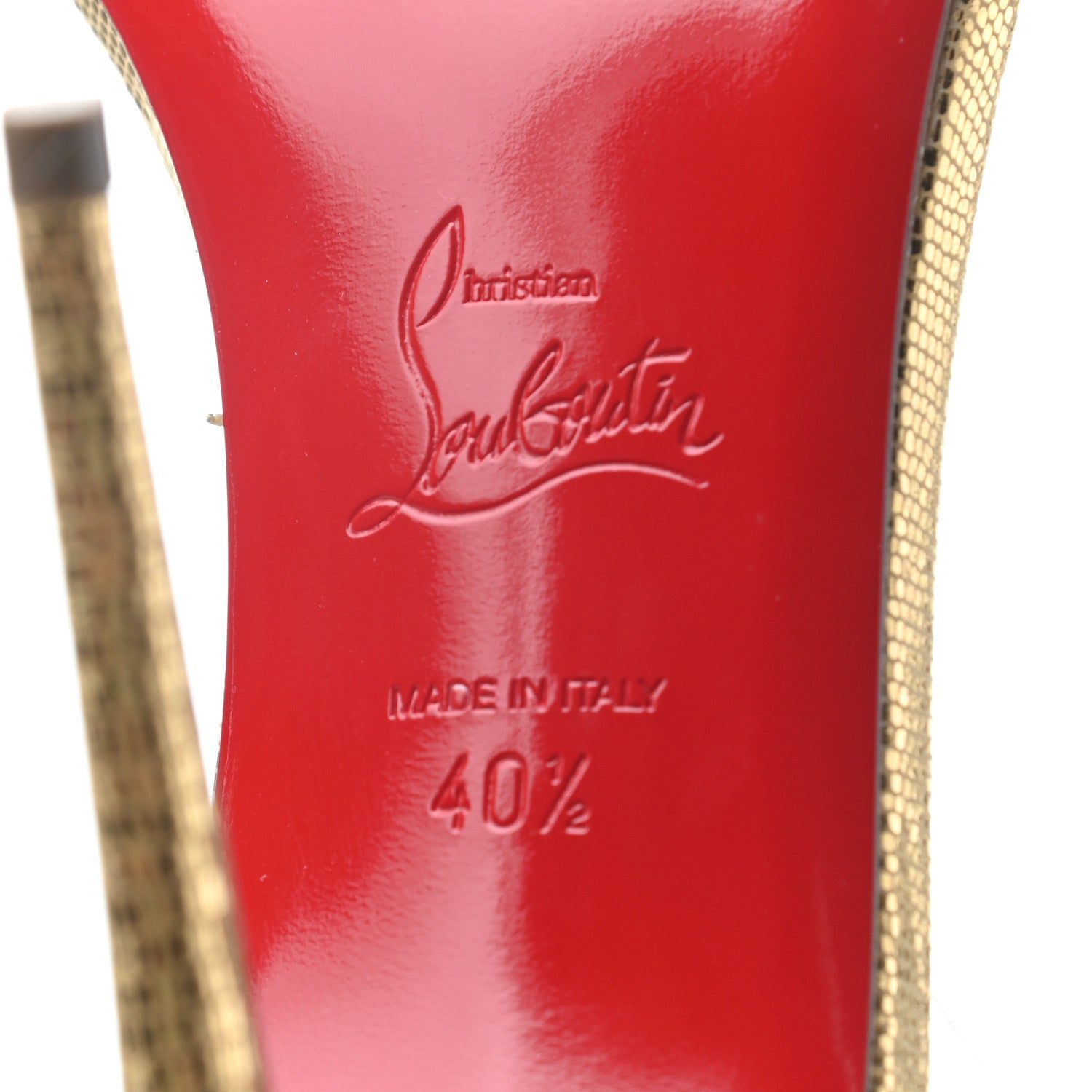 Christian Louboutin Nappa PVC Jonatina 100 Sandals 40.5 Gold 5 of 5