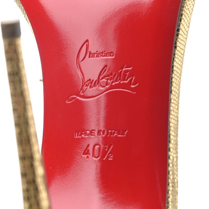 Christian Louboutin Nappa PVC Jonatina 100 Sandals 40.5 Gold 5 of 5