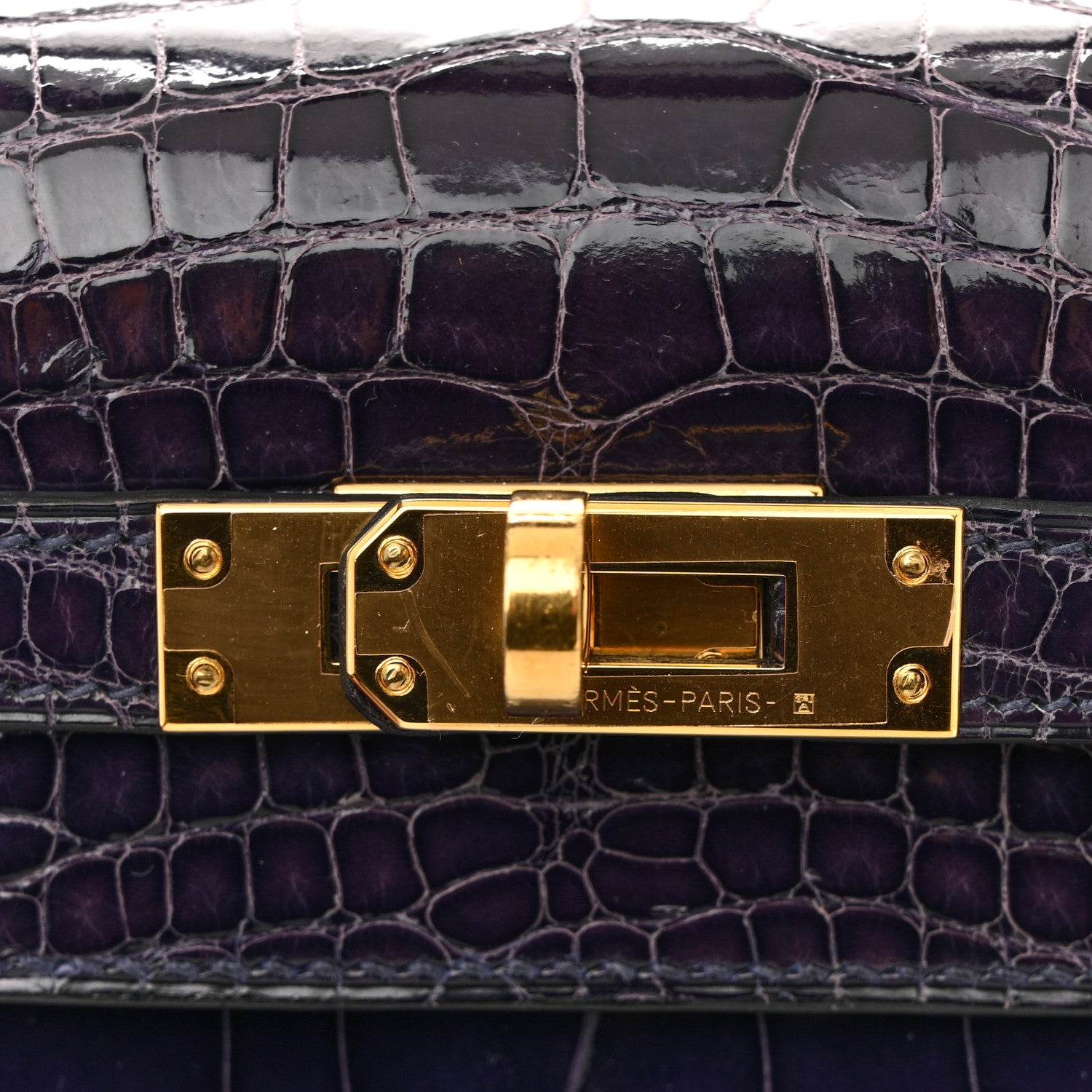 Hermes Shiny Alligator Mini Kelly Sellier 20 Amethyste 11 of 14