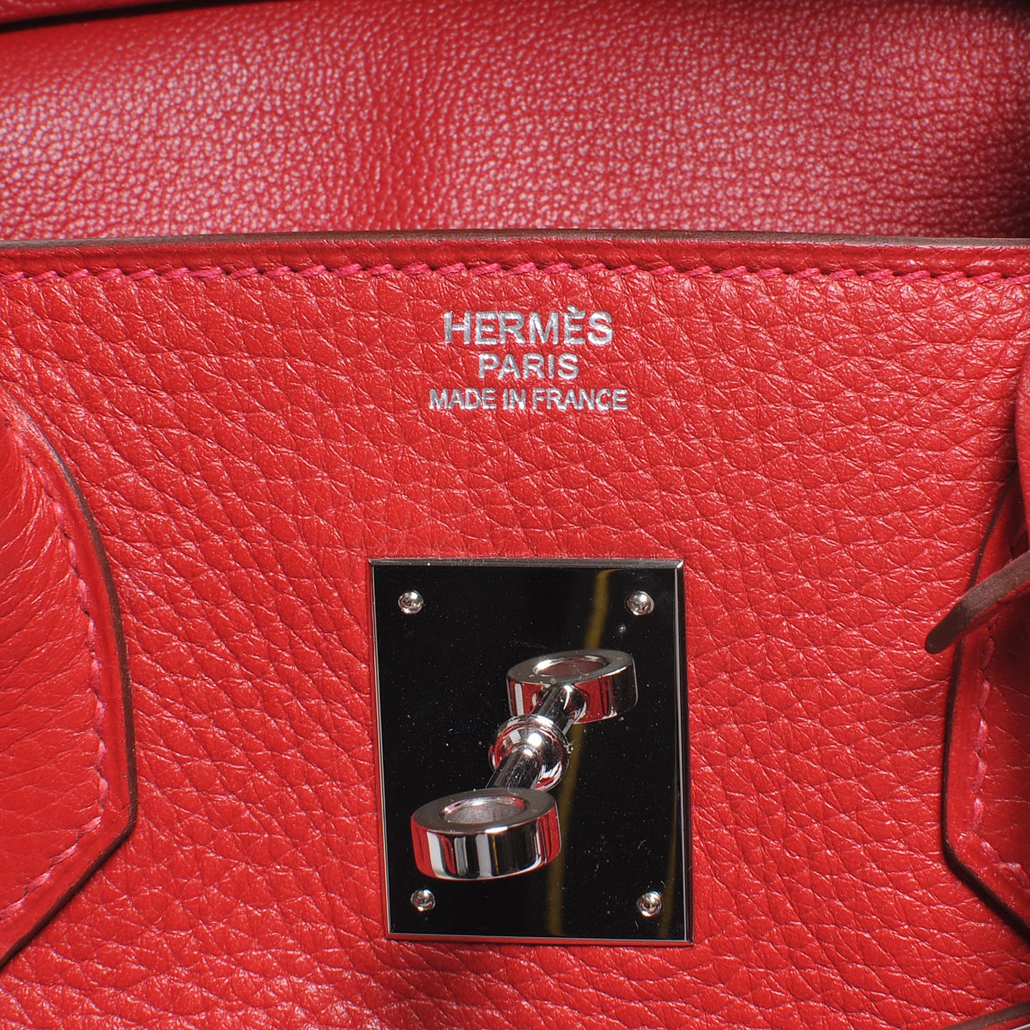 Taurillon Clemence Birkin 30 Rouge Casaque