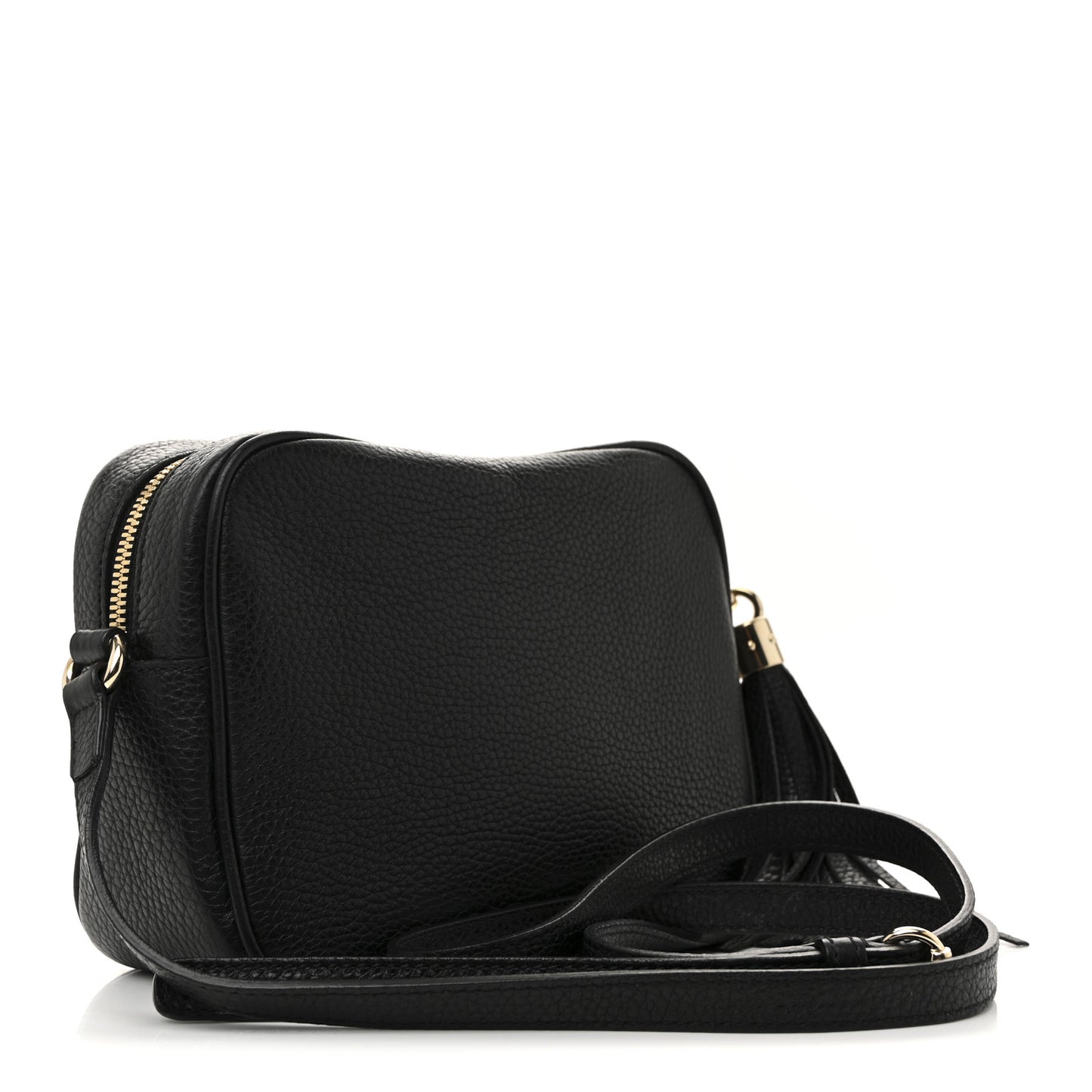 Pebbled Calfskin Small Soho Disco Bag Black