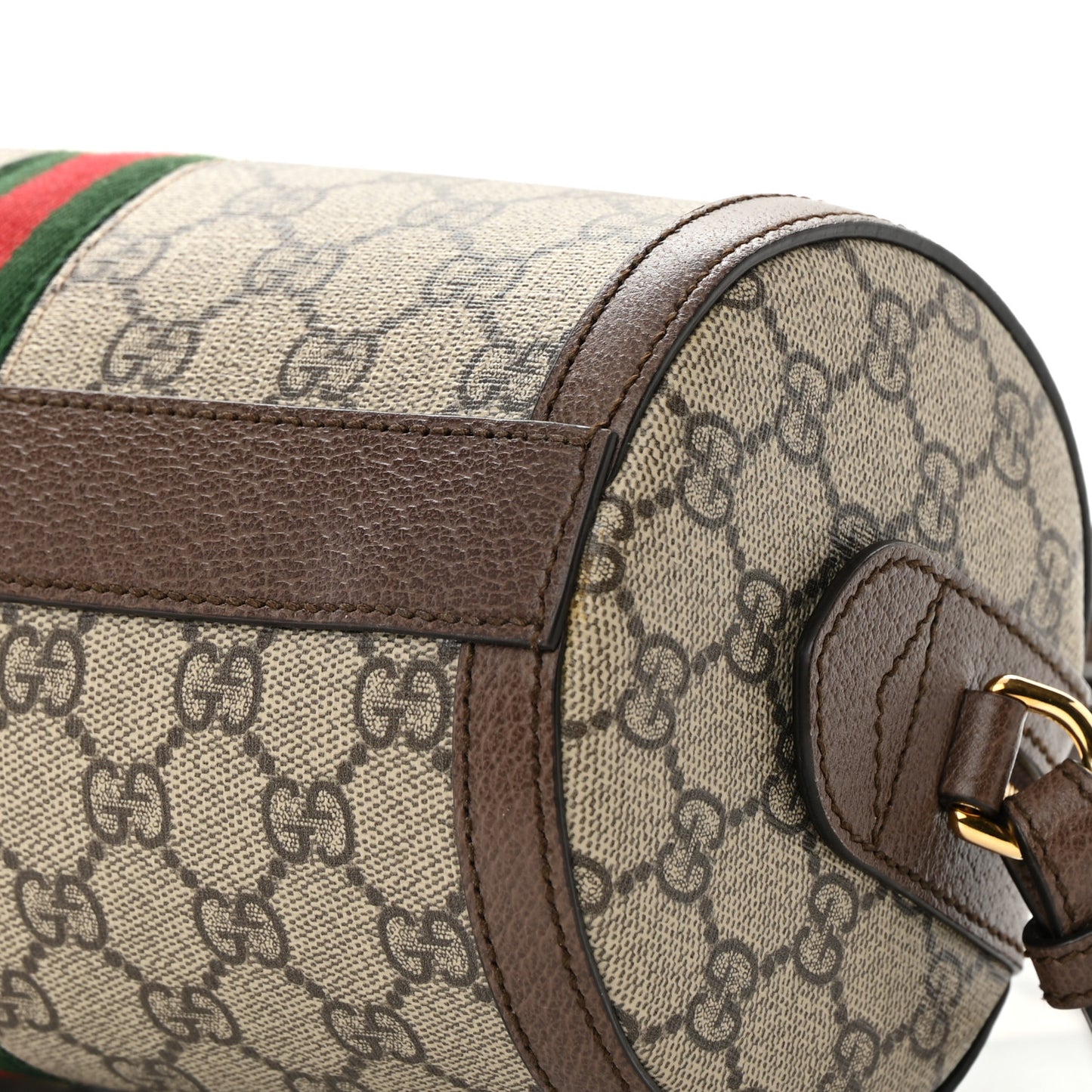 GG Supreme Monogram Web Small Ophidia Boston Bag Beige New Acero