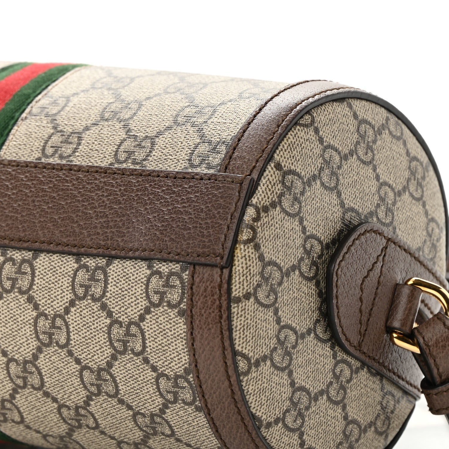 Gucci GG Supreme Monogram Web Small Ophidia Boston Bag Beige New Acero 10 of 14