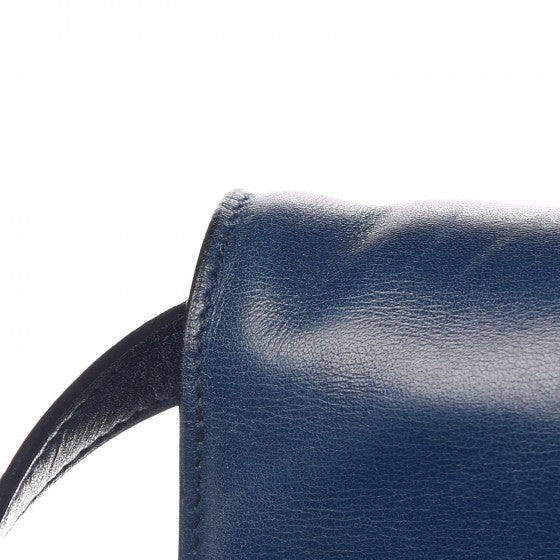 Celine Smooth Calfskin Large Classic Box Flap Bag Slate Blue 12 of 16