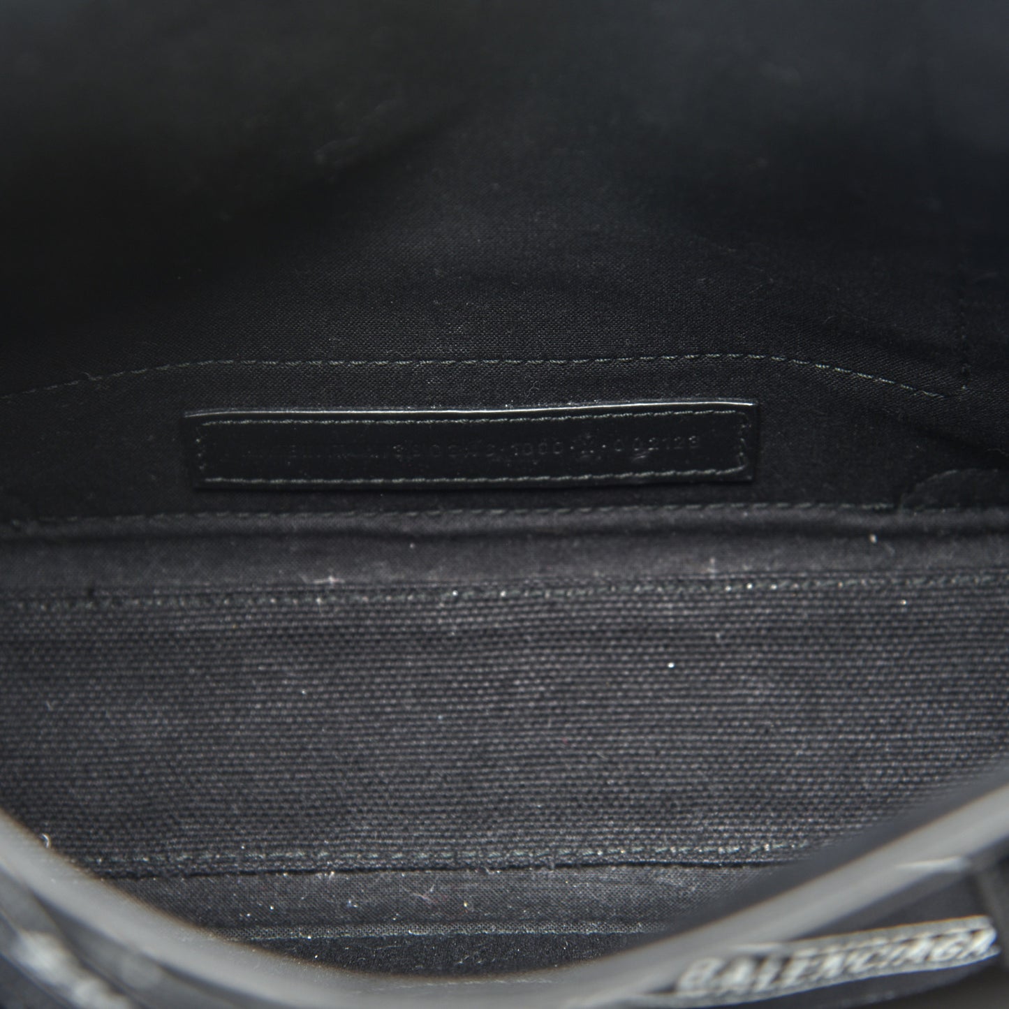 Cotton Canvas Calfskin Logo Print Navy Cabas XS Black White