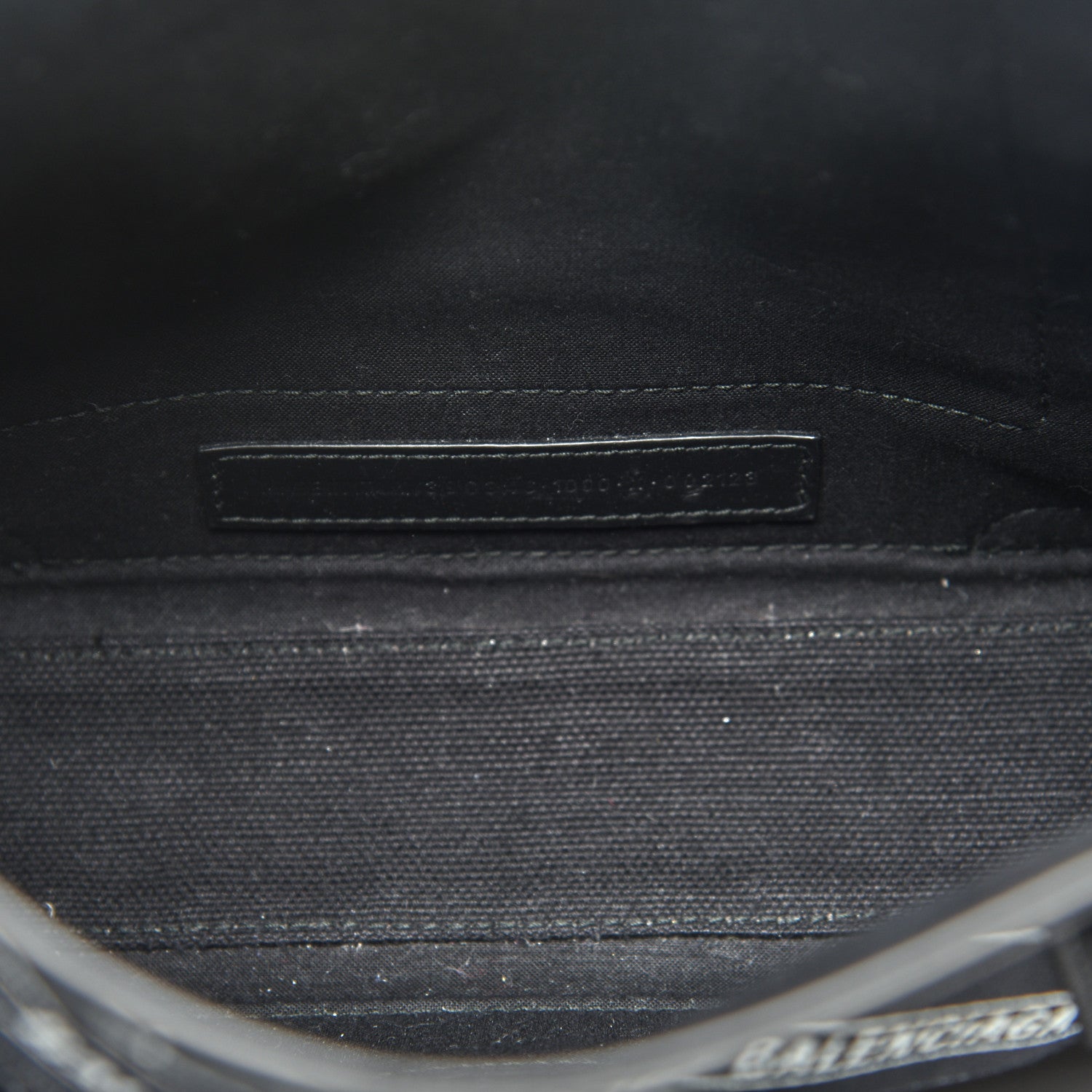 Balenciaga Cotton Canvas Calfskin Logo Print Navy Cabas XS Black White 5 of 13