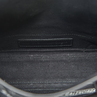 Balenciaga Cotton Canvas Calfskin Logo Print Navy Cabas XS Black White 5 of 13