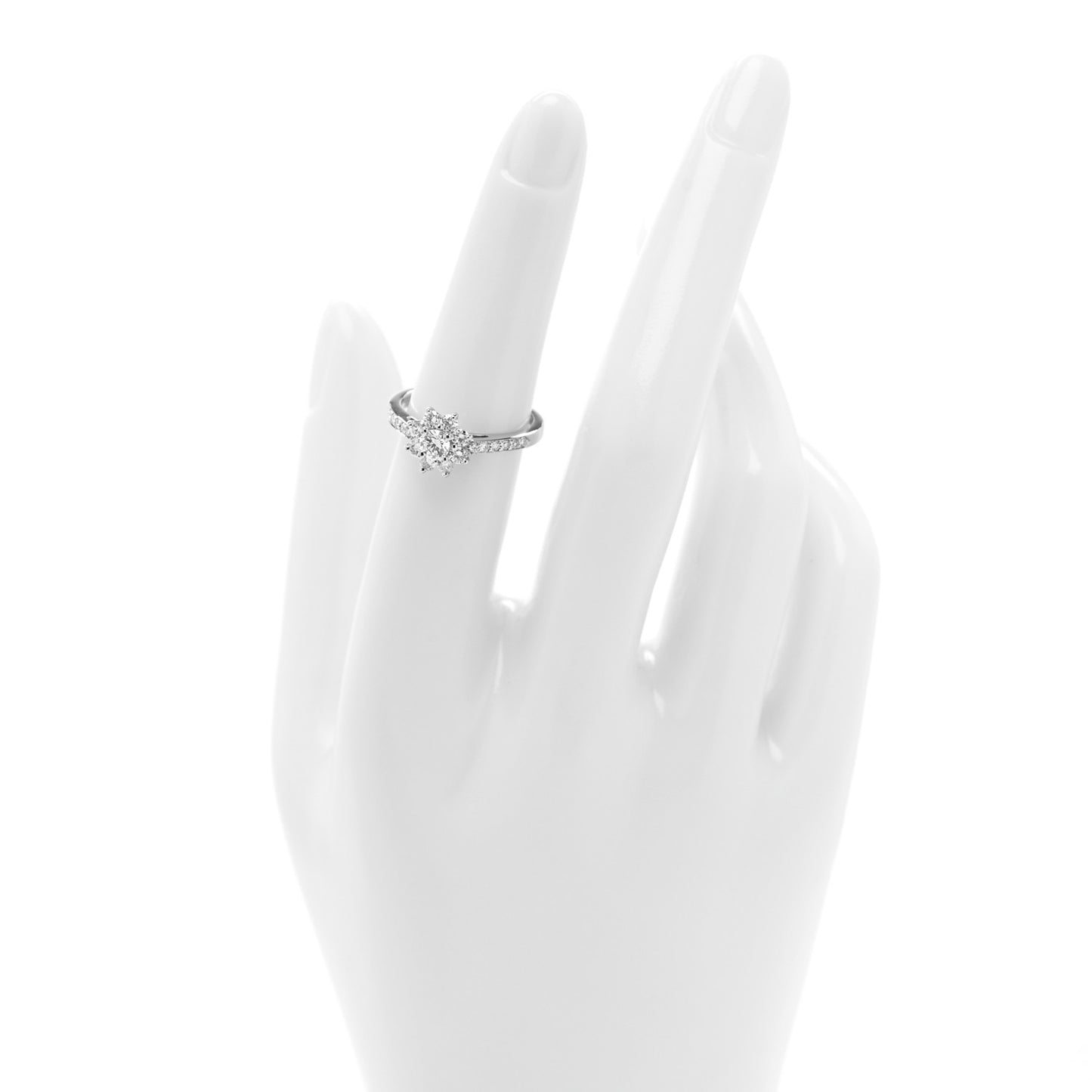 Platinum Diamond Flower Ring 50 5.5