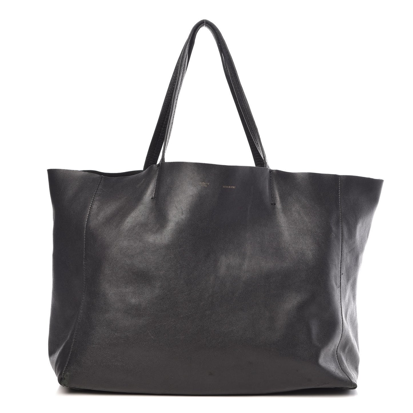 Grained Calfskin Horizontal Cabas Black