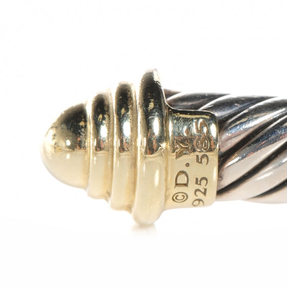 David Yurman Sterling Silver 14K Yellow Gold 5mm Cable Classics Bracelet 4 of 5