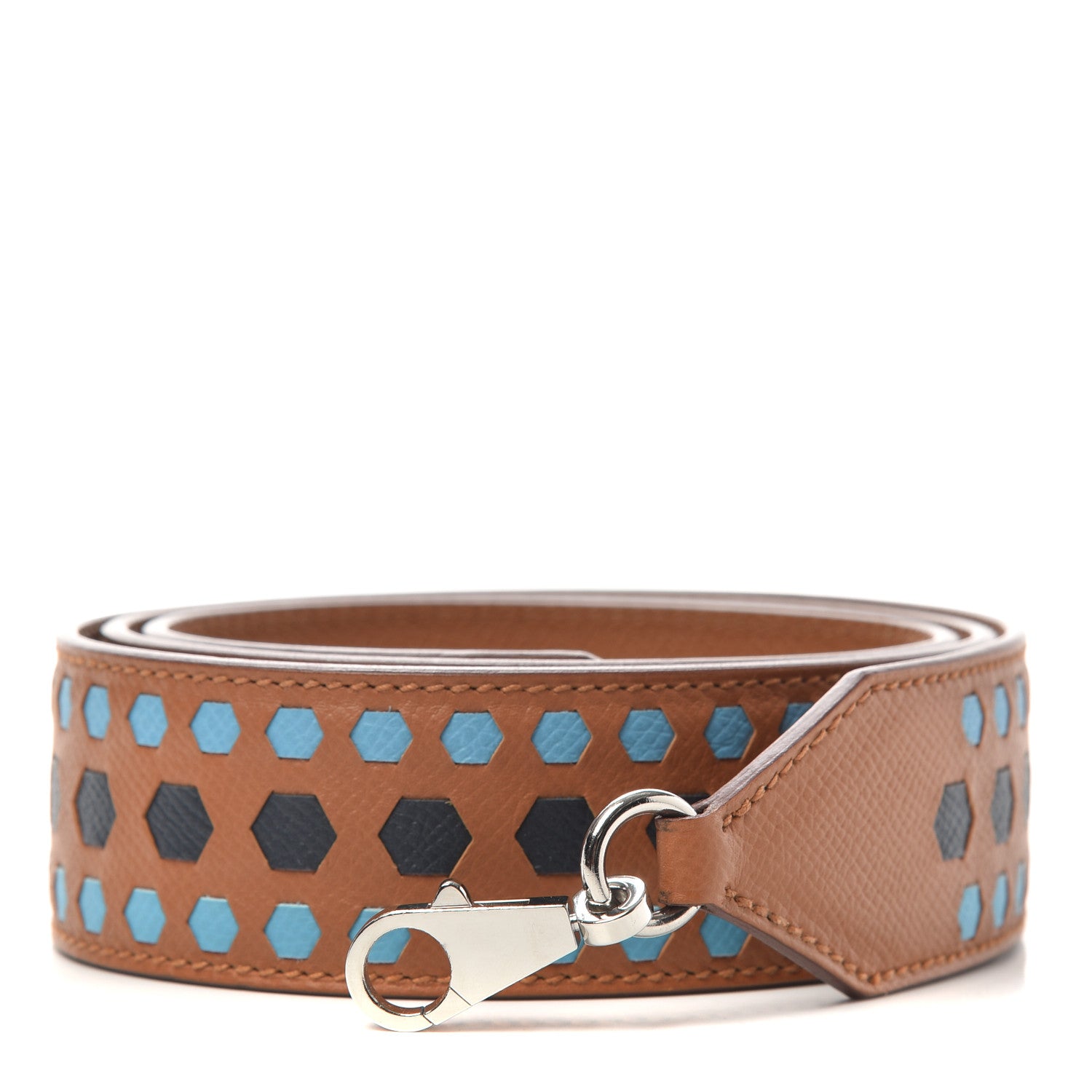 Hermes Epsom 40mm Hexagon Tressage Shoulder Strap Gold 1 of 5