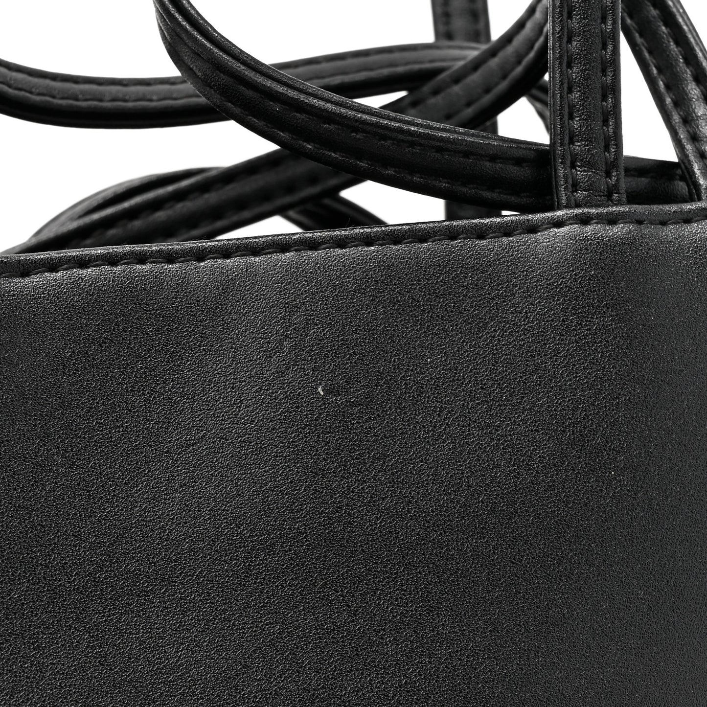 Vegan Leather Small Shopping Bag Black