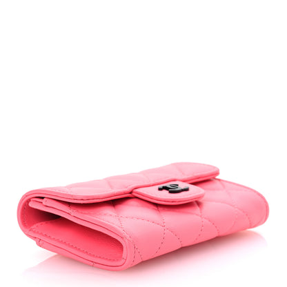 Chanel Lambskin Quilted Flap Card Holder Wallet Pink 4 of 12
