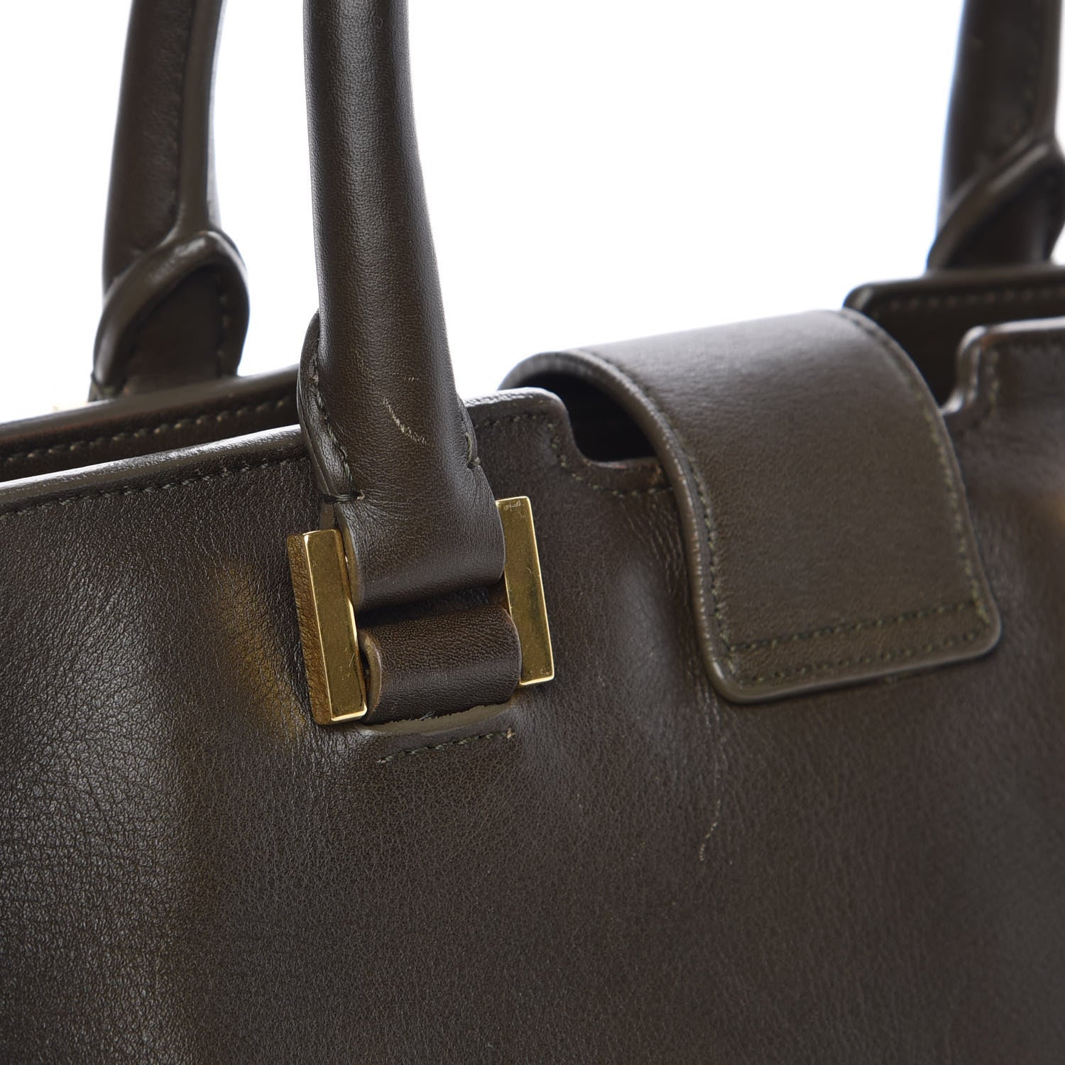 Saint Laurent Calfskin Small Classic Y Cabas Green 8 of 18