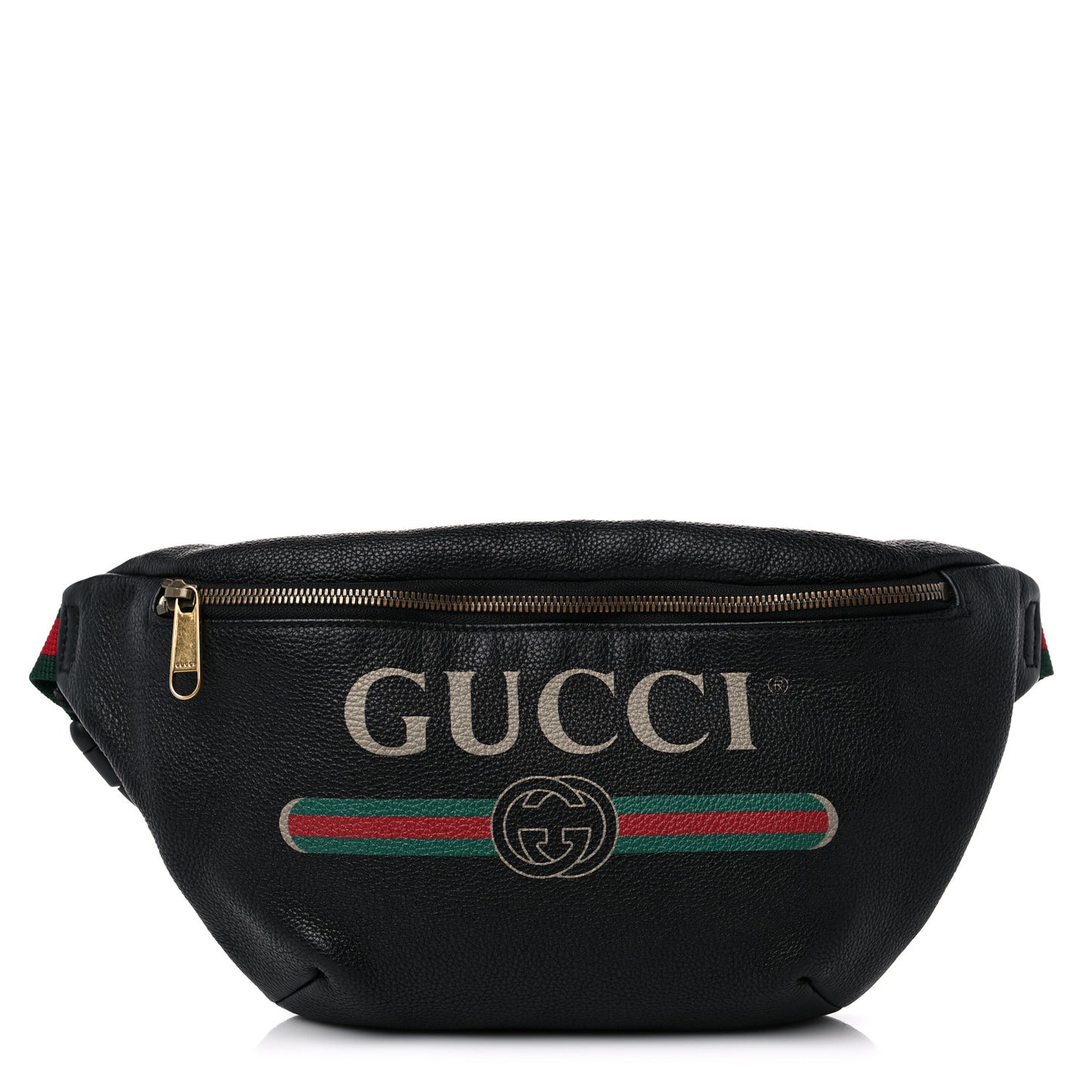 Grained Calfskin Logo Belt Bag Black