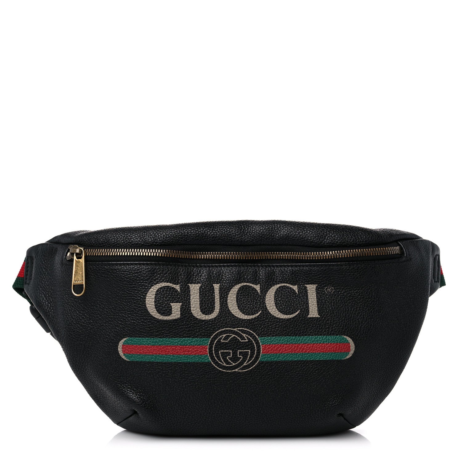 Gucci Grained Calfskin Logo Belt Bag Black 1 of 10