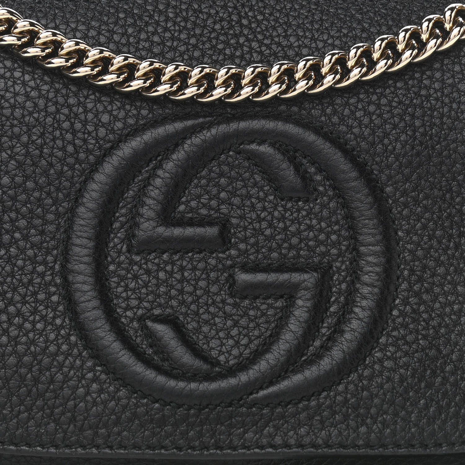 Gucci Pebbled Calfskin Medium Soho Flap Crossbody Black 8 of 13