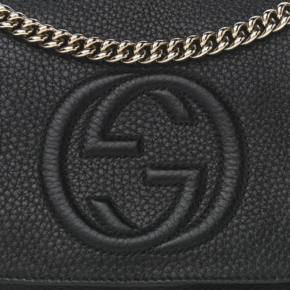Gucci Pebbled Calfskin Medium Soho Flap Crossbody Black 8 of 13