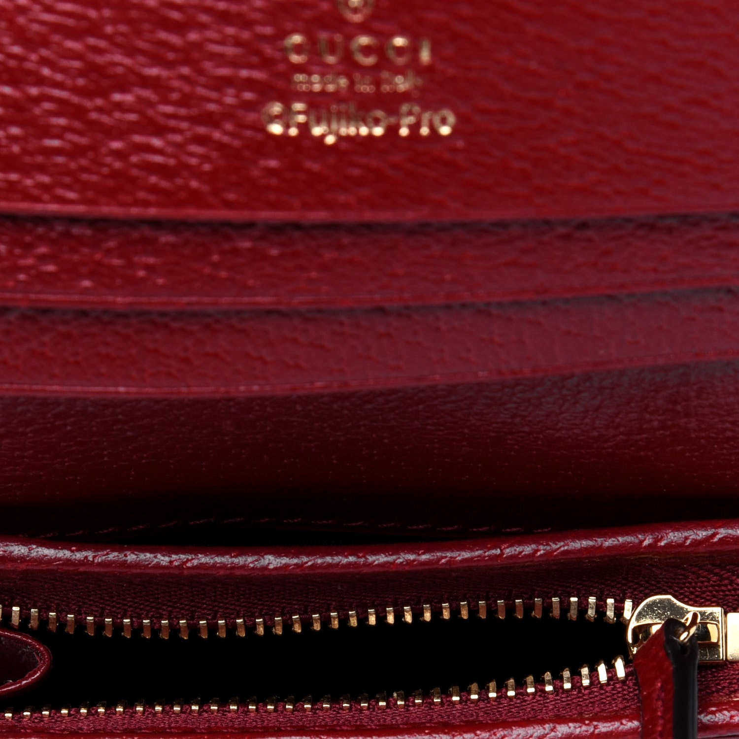 Gucci X DORAEMON Mini Vintage GG Supreme Monogram Card Case Wallet Beige Cherry Red 5 of 10