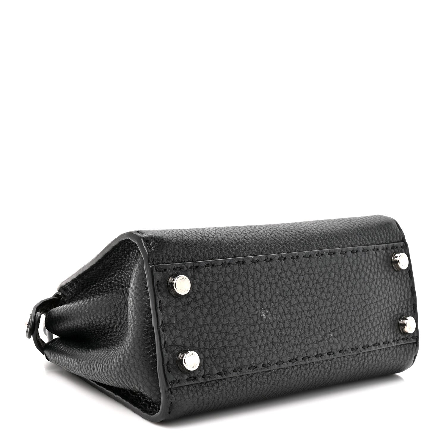 Fendi Cuoio Romano Selleria Bi-Color Mini Peekaboo Iconic Satchel Black Mou 4 of 10
