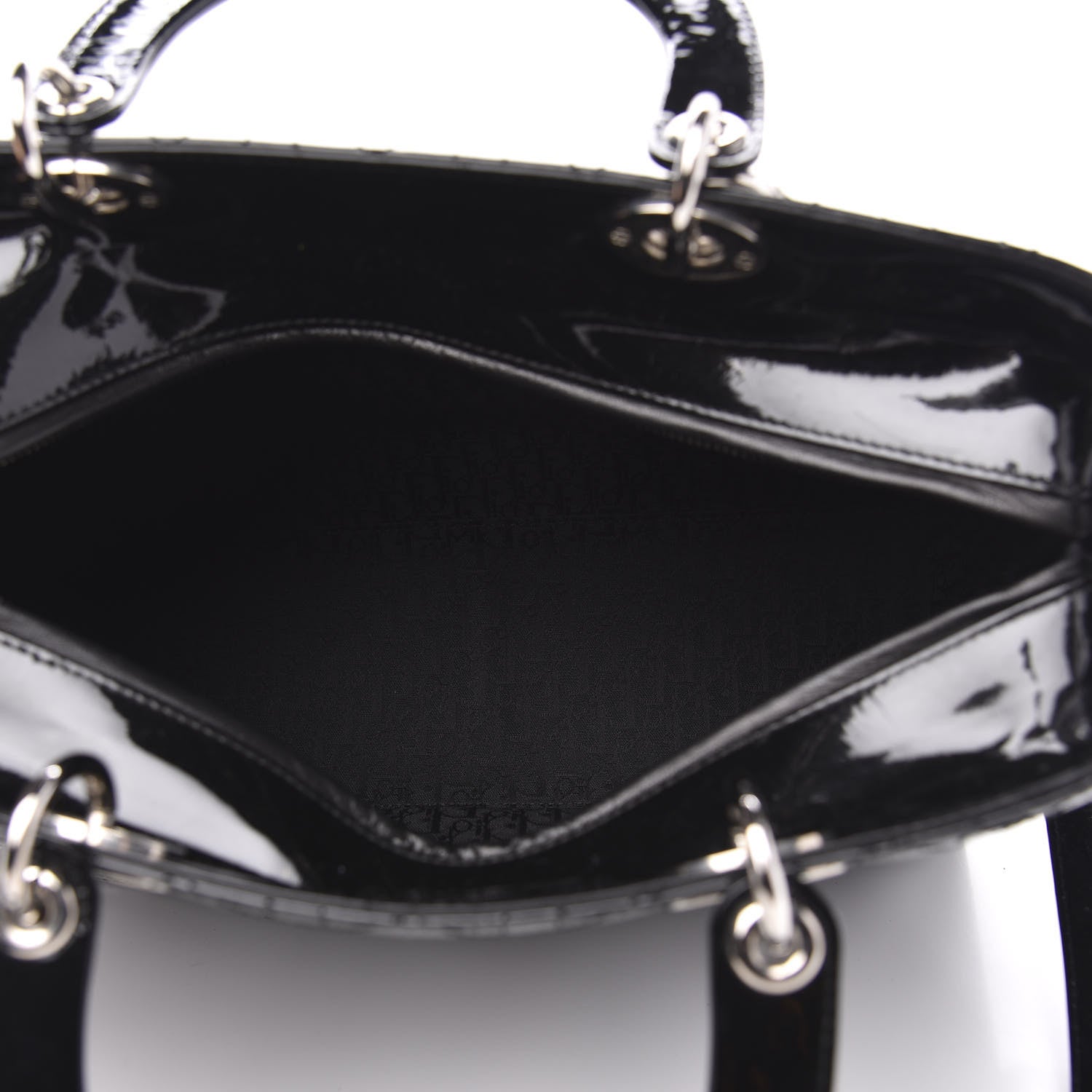 Christian Dior Patent Cannage Stitched Large Lady Dior Black 5 of 9