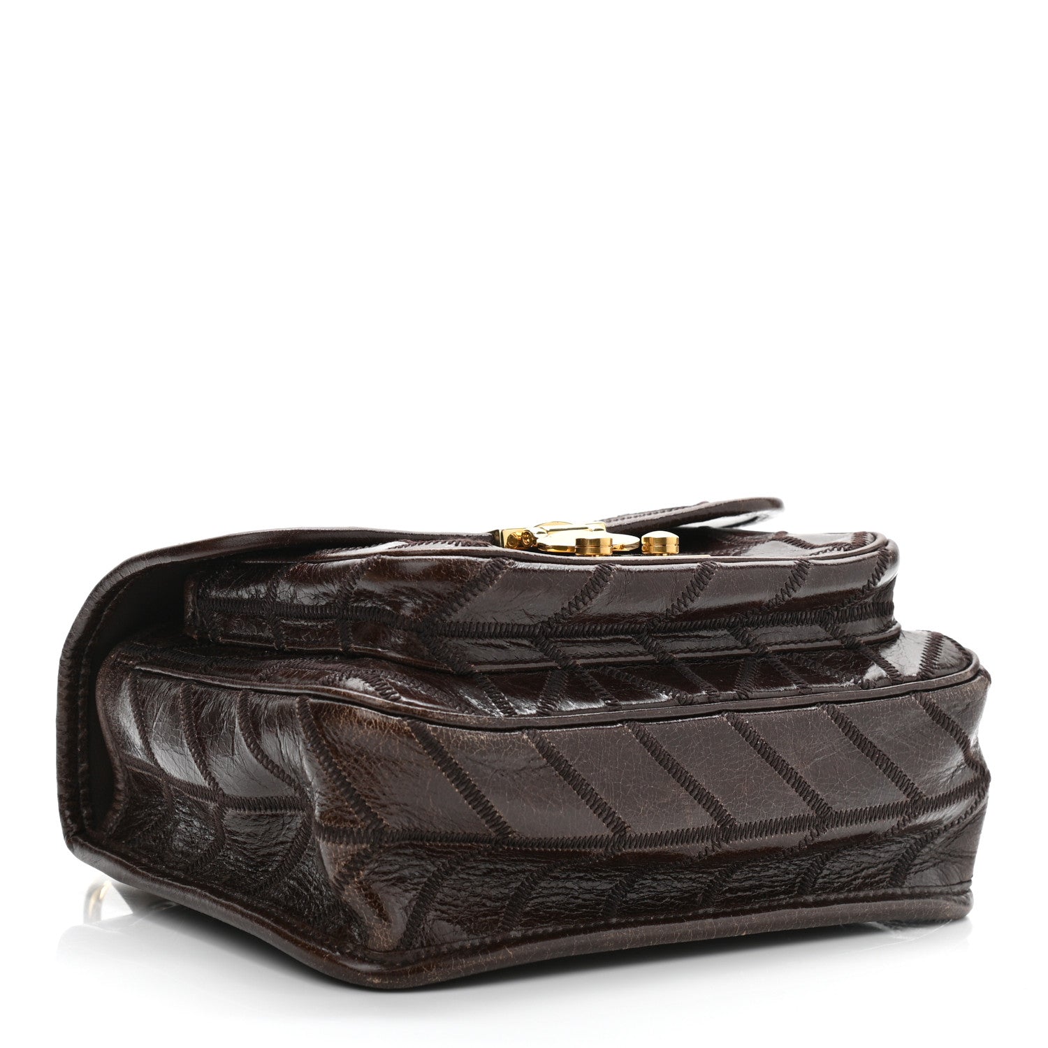 Miu Miu Nappa Chevron Patchwork Flap Brown 5 of 19