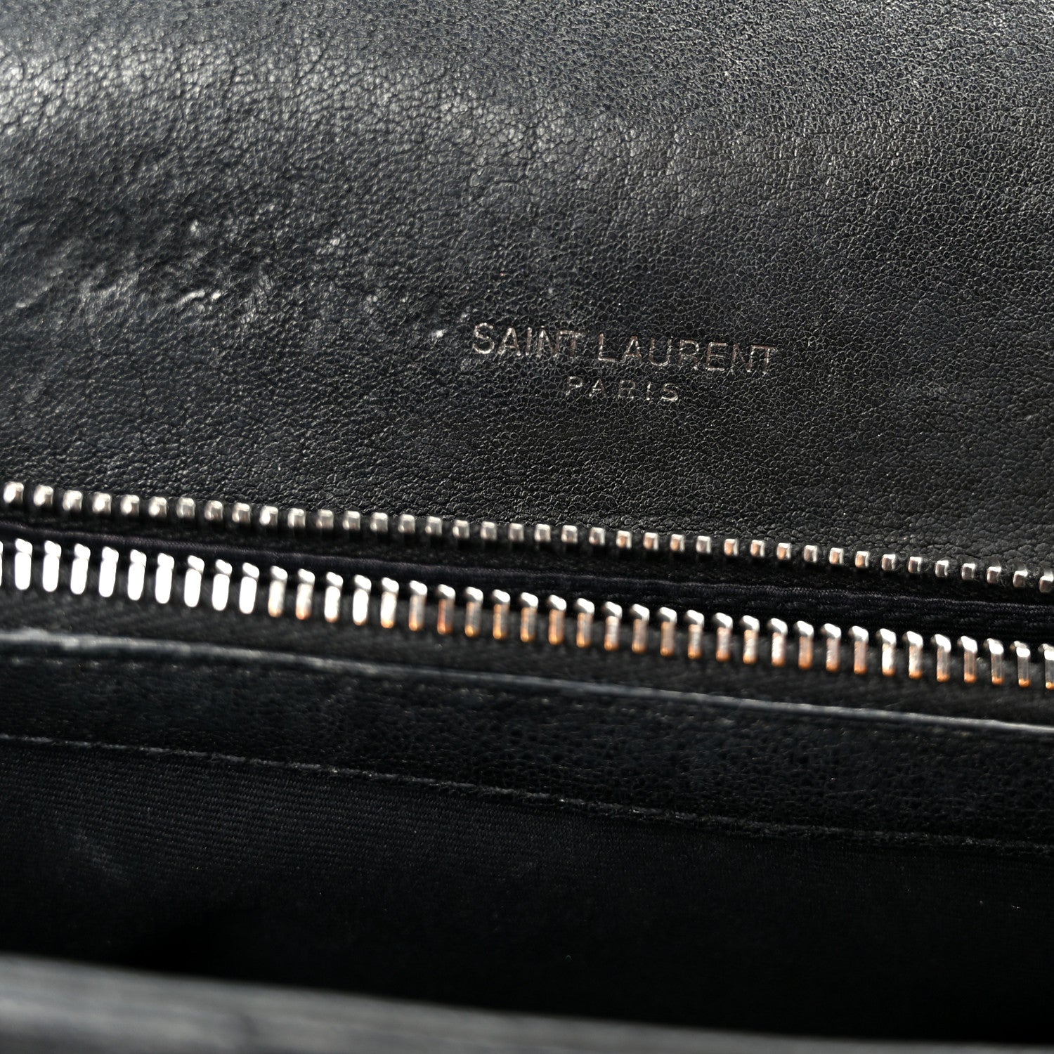 Saint Laurent Sheepskin Matelasse Chevron Monogram Monochrome Medium College Bag Black 5 of 11