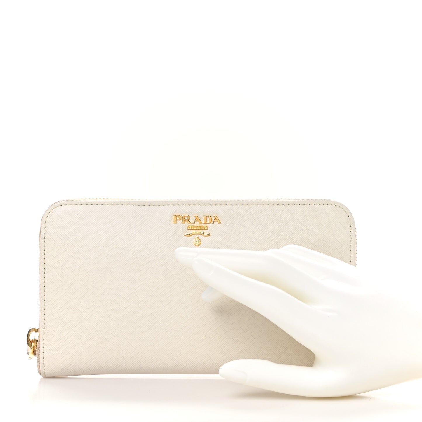Saffiano Metal Zip Around Wallet Cera