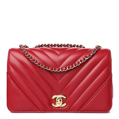 Chanel Calfskin Chevron Quilted Mini Statement Flap Red 1 of 12