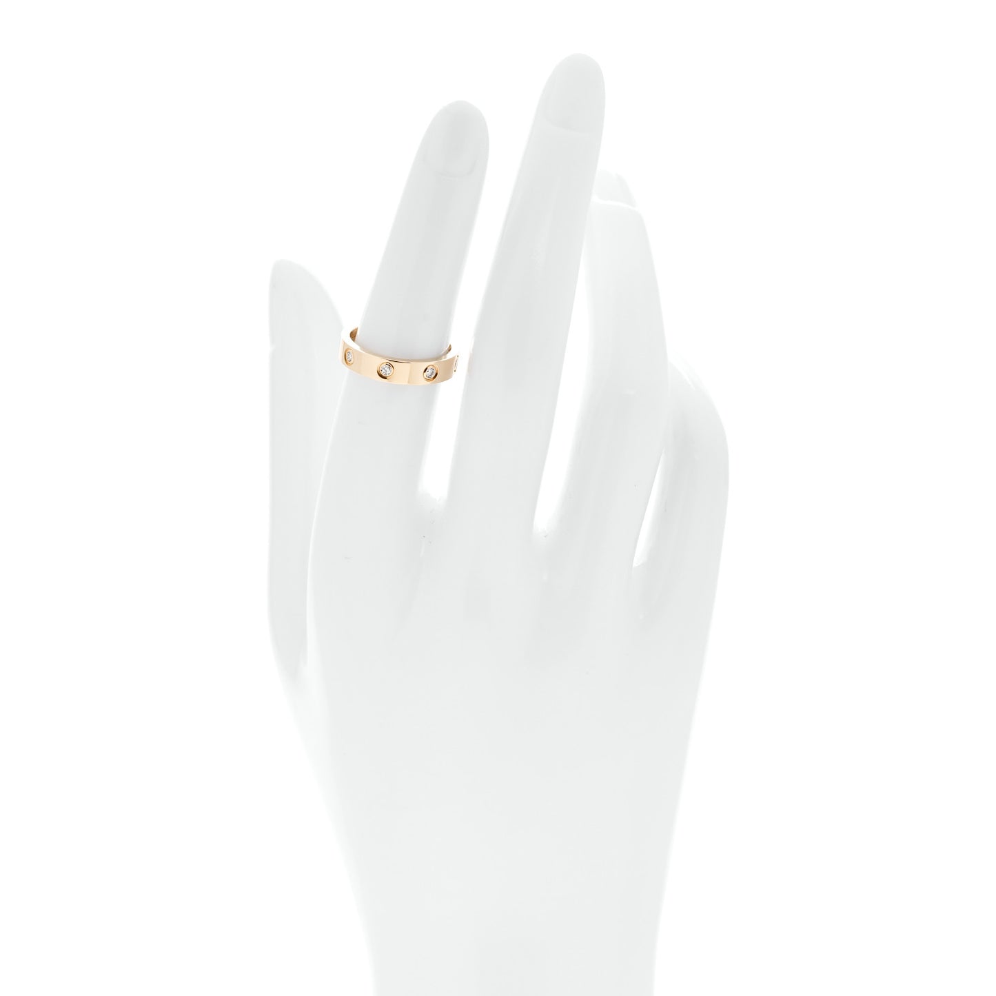 18K Yellow Gold 8 Diamond 4mm LOVE Wedding Band Ring 51 5.75