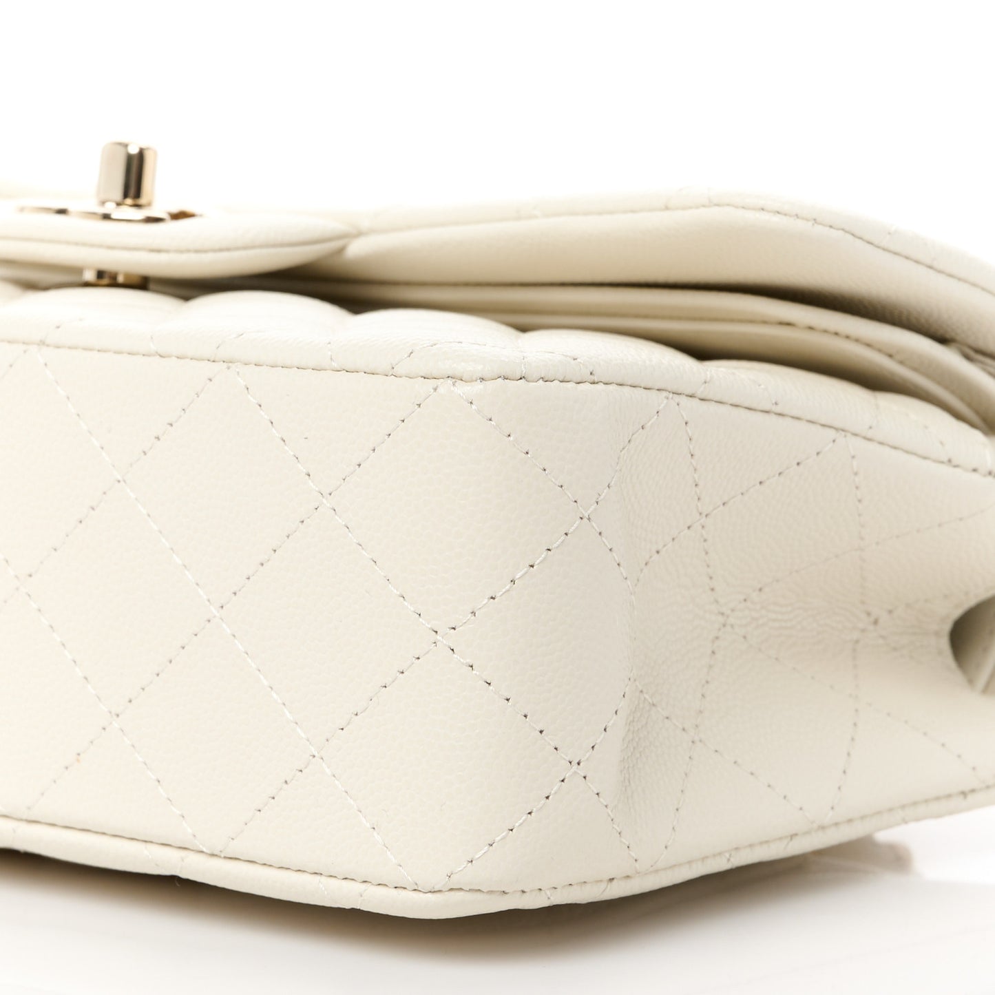 Caviar Quilted Small Double Flap White