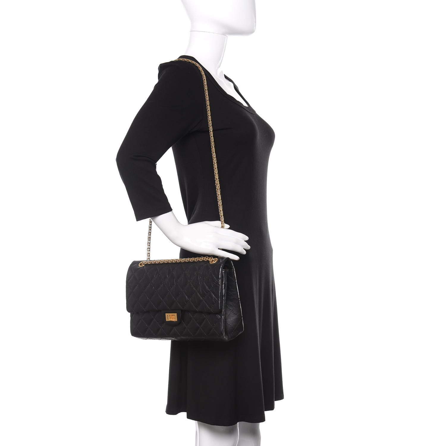 Chanel Aged Calfskin Quilted 2.55 Reissue 226 Flap Black 3 of 11