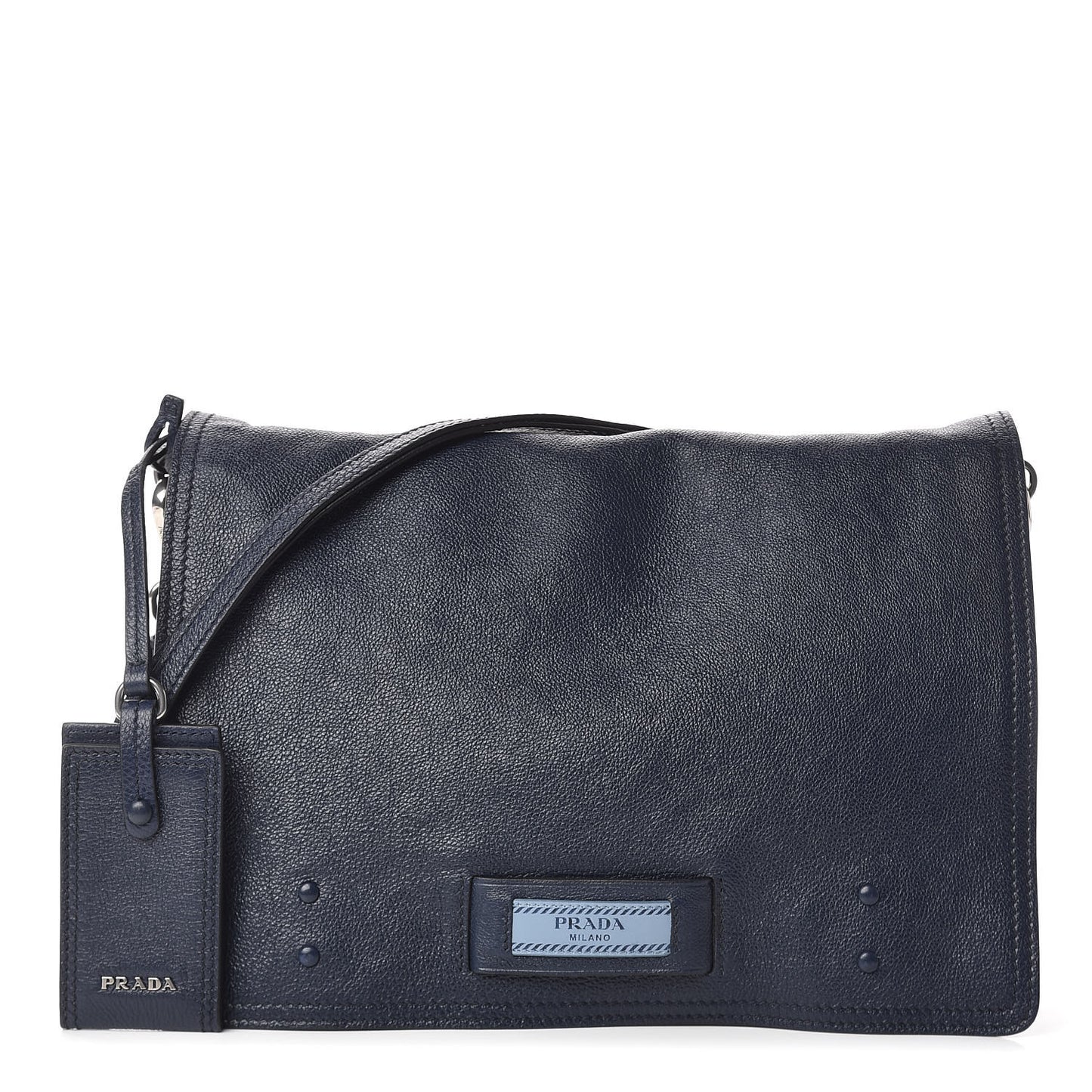 Glace Calf Etiquette Flap Baltico Astrale