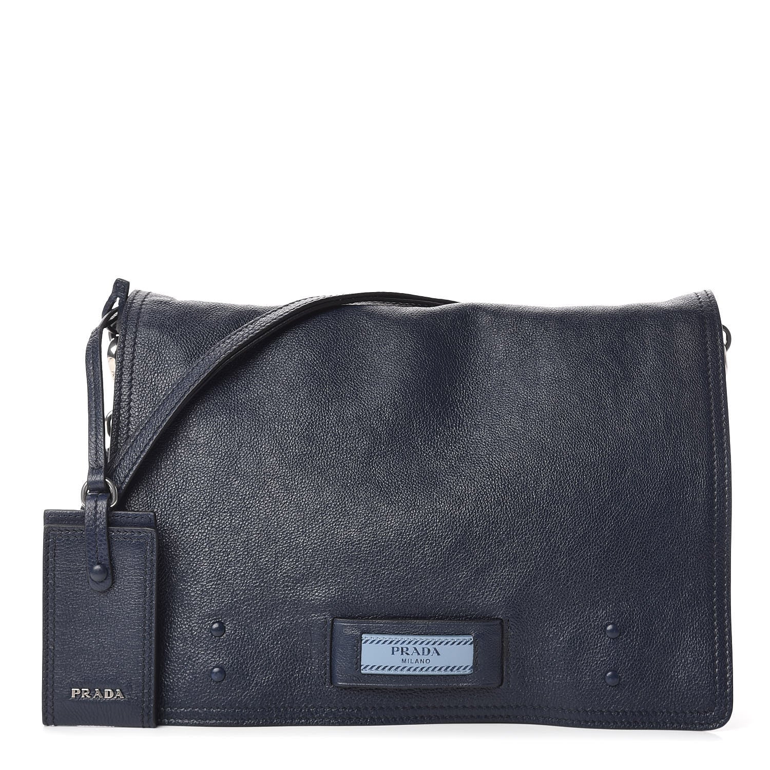 Prada Glace Calf Etiquette Flap Baltico Astrale 1 of 15