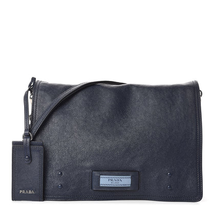 Prada Glace Calf Etiquette Flap Baltico Astrale 1 of 15