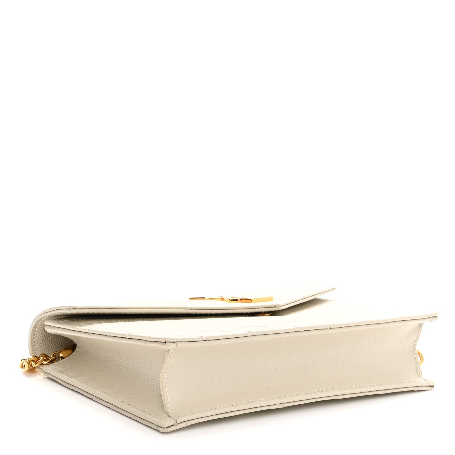 Saint Laurent Grain De Poudre Matelasse Chevron Cassandre Envelope Chain Wallet Nude Powder 3 of 8