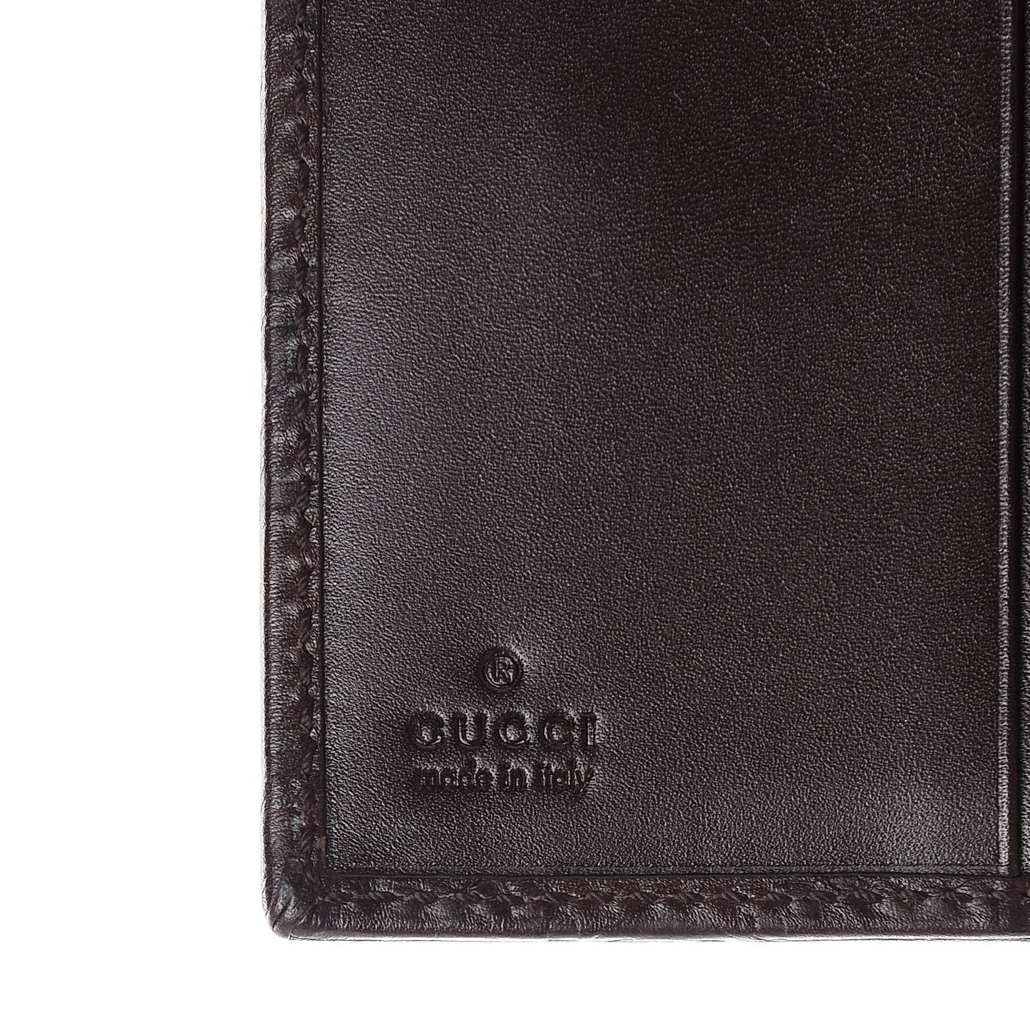 Guccissima Metal Bar French Flap Wallet Dark Chocolate