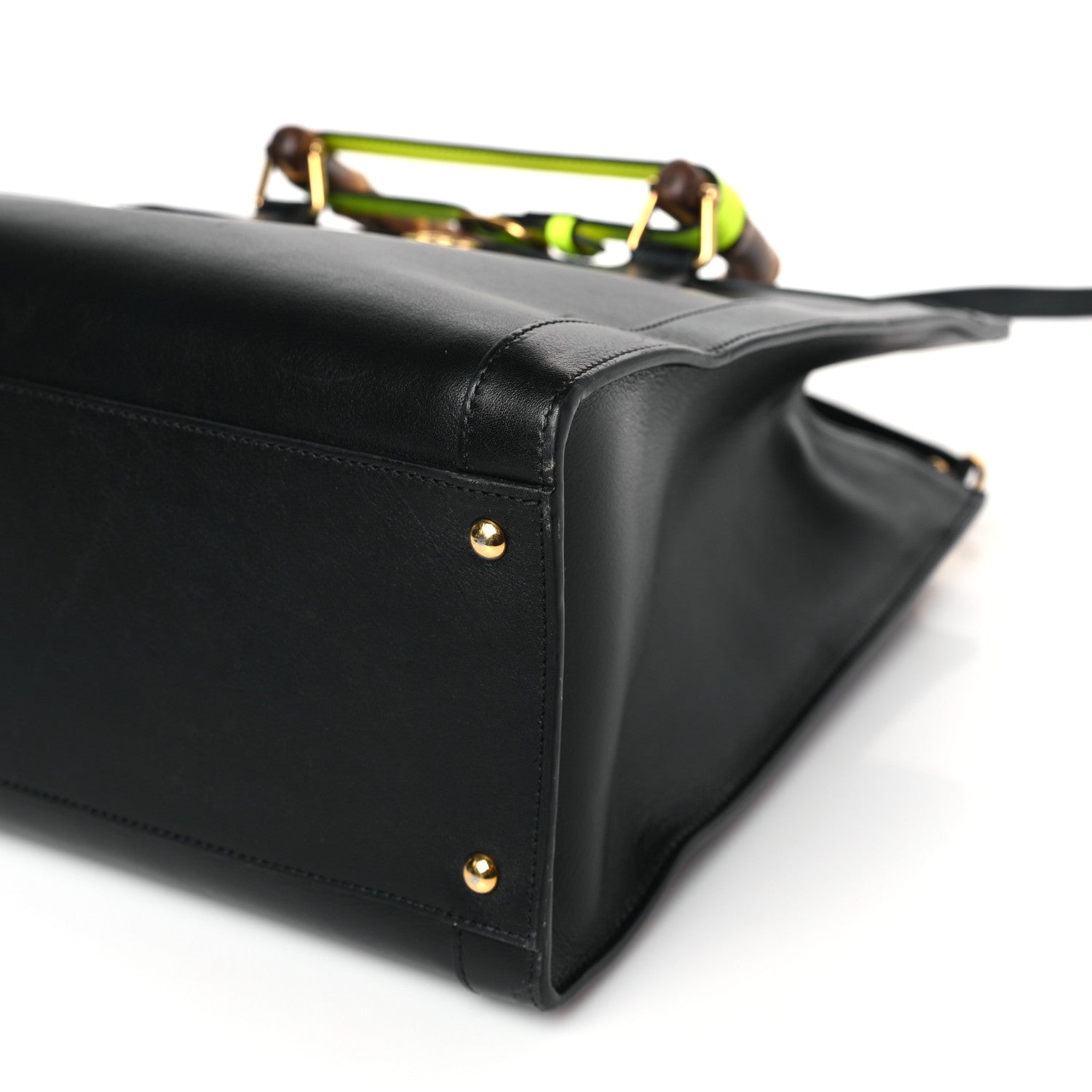 Gucci Calfskin Medium Diana Tote Bag Black Yellow Fluo 9 of 9