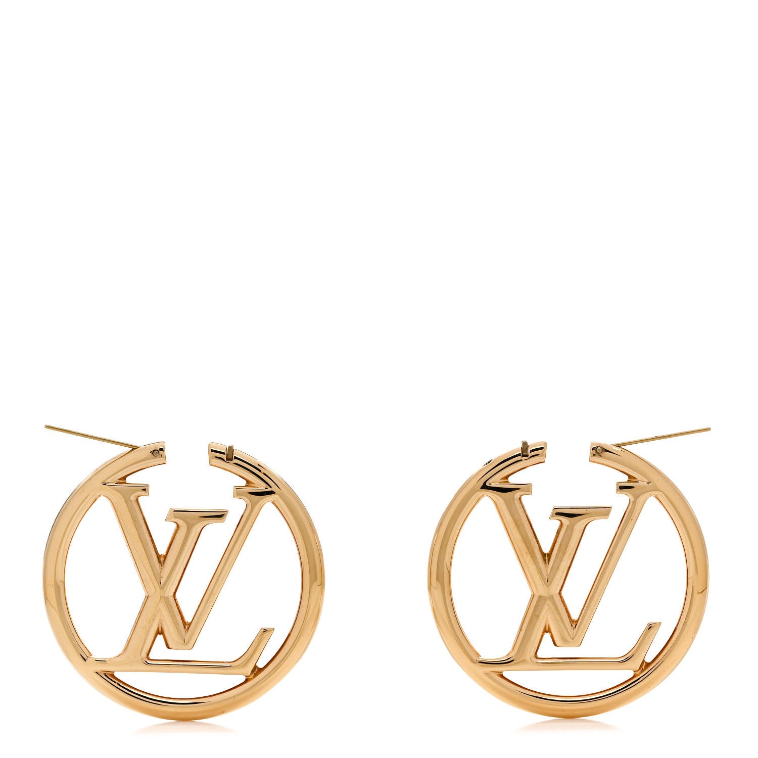 Louis Vuitton Metal Louise Hoop Earrings Gold 3 of 5