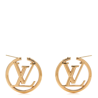 Louis Vuitton Metal Louise Hoop Earrings Gold 3 of 5