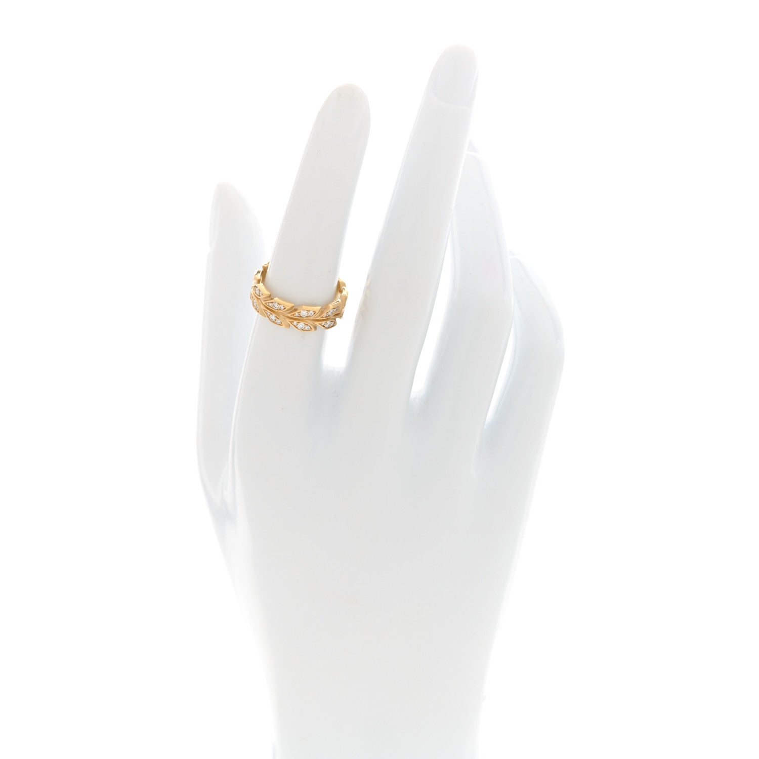 Tiffany 18K Yellow Gold Diamond Victoria Vine Band Ring 53 6.5 2 of 6