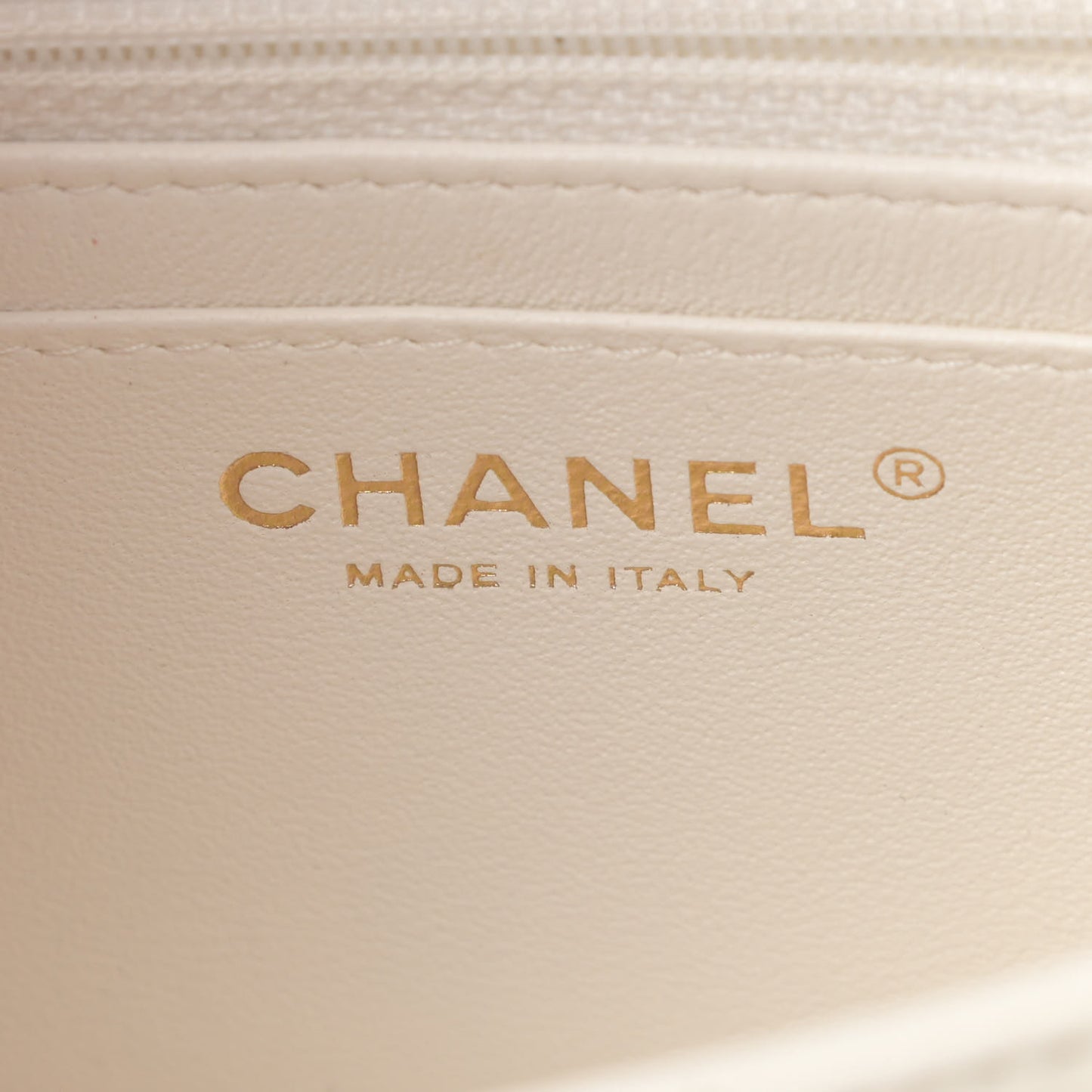 Lambskin Quilted Mini Rectangular Flap White