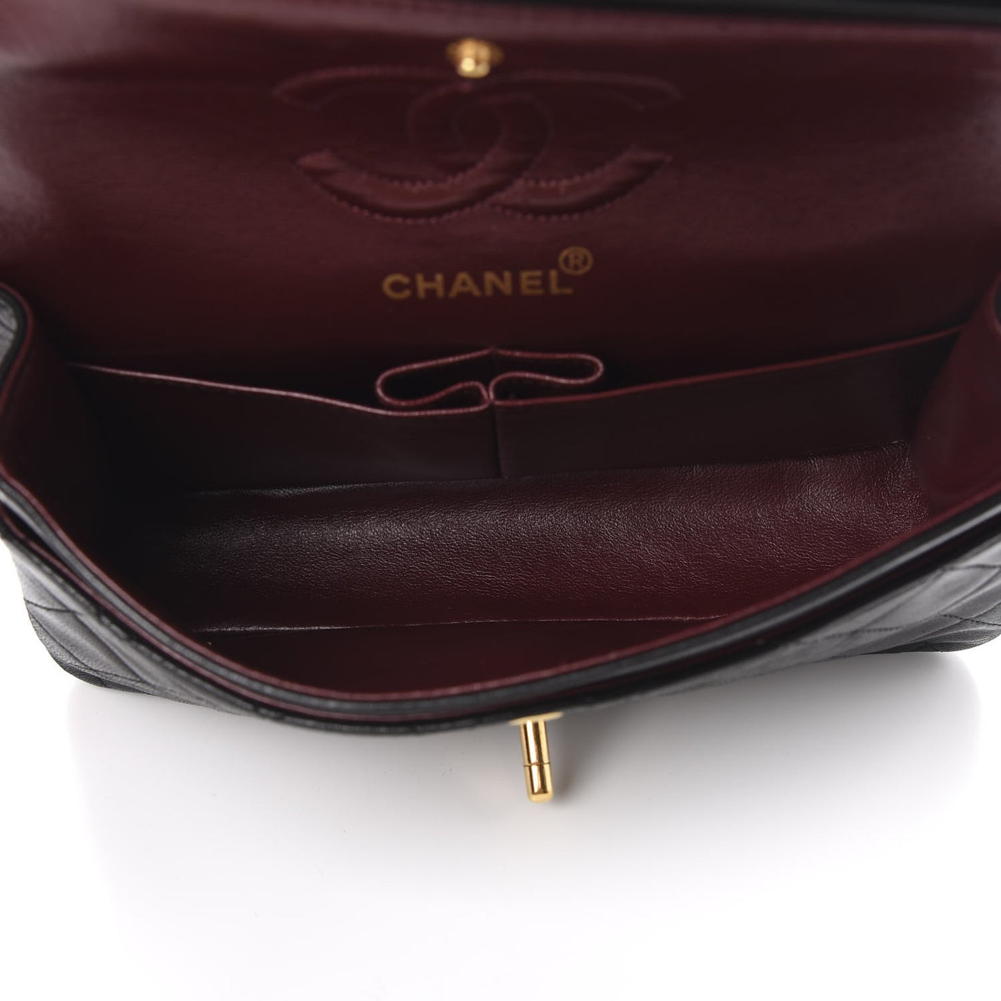 Lambskin Quilted Small Double Flap Black