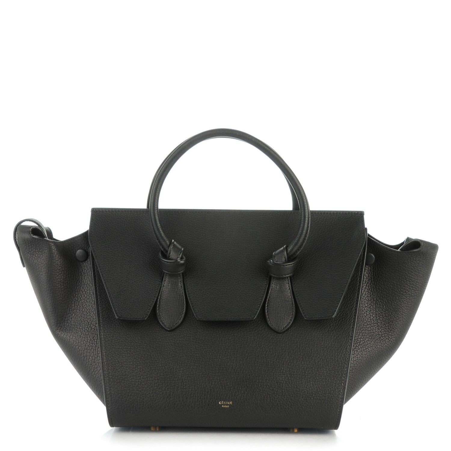 Celine Crisped Calfskin Small Tie Knot Tote Black 1 of 8